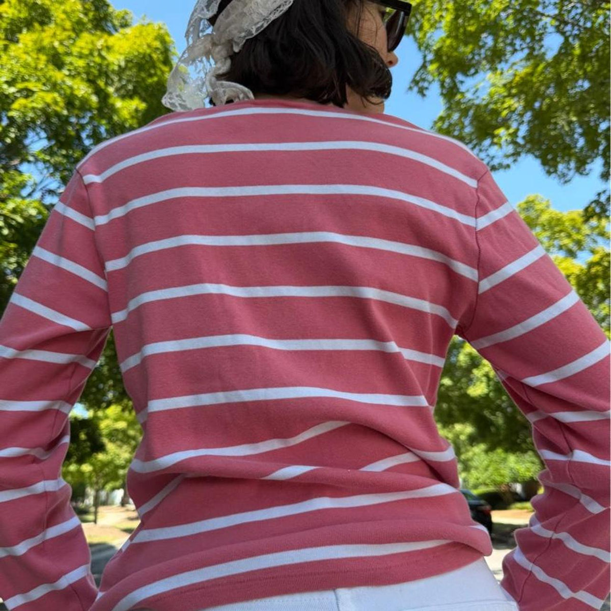 Ralph Lauren pink stripped polo long sleeve 🌸