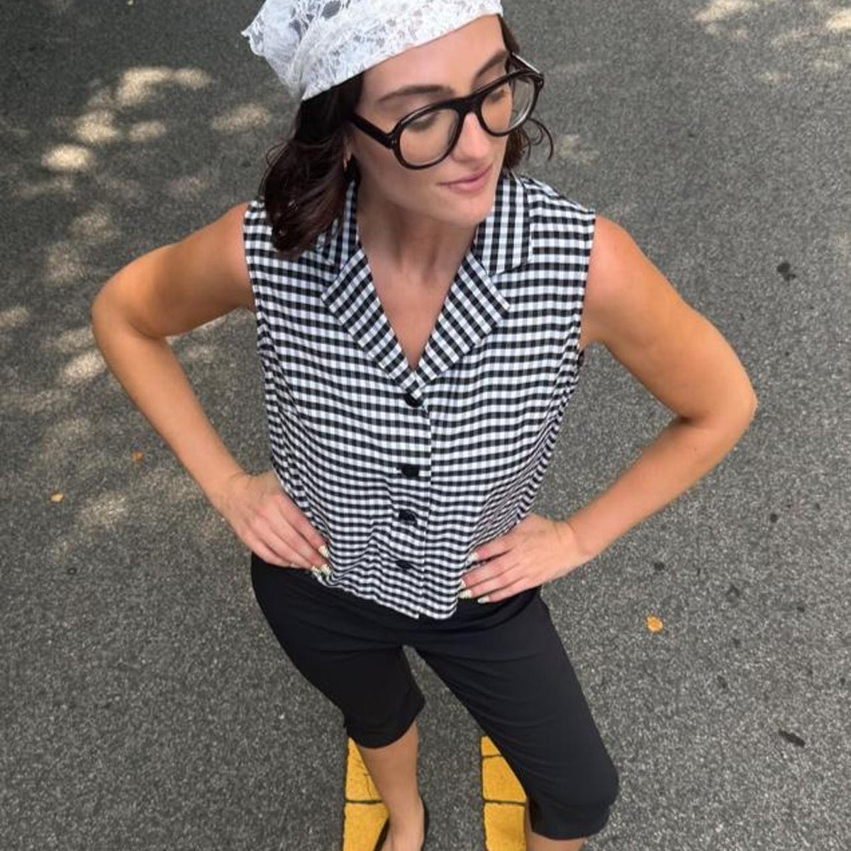 Vintage 90s gingham button down vest 🍒