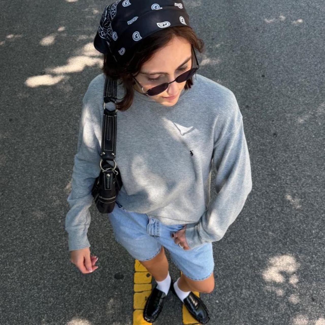 Vintage 90s polo grey ribbed pullover ☕️