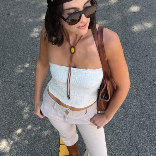 Vintage 90s low-rise cream linen capris 🍯