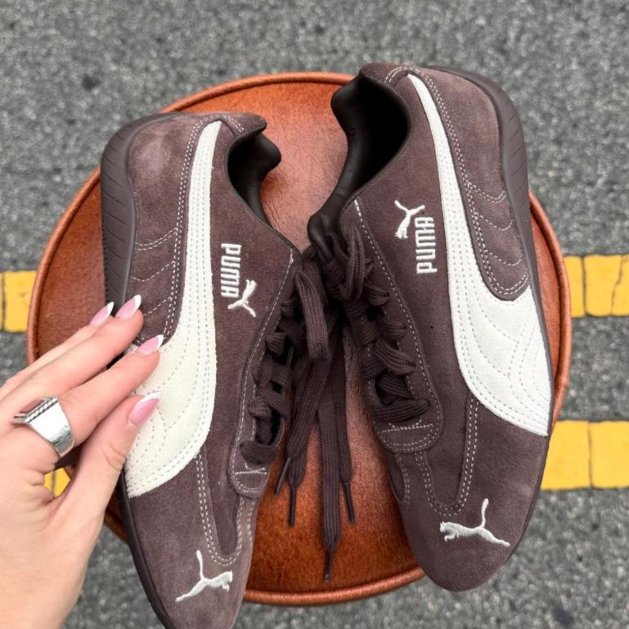 Puma Speedcat Brown & White Sneakers