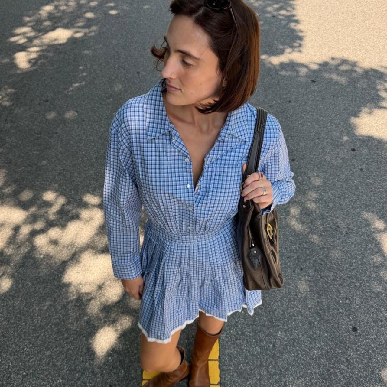 Vintage 90s western long sleeve mini dress 🫐