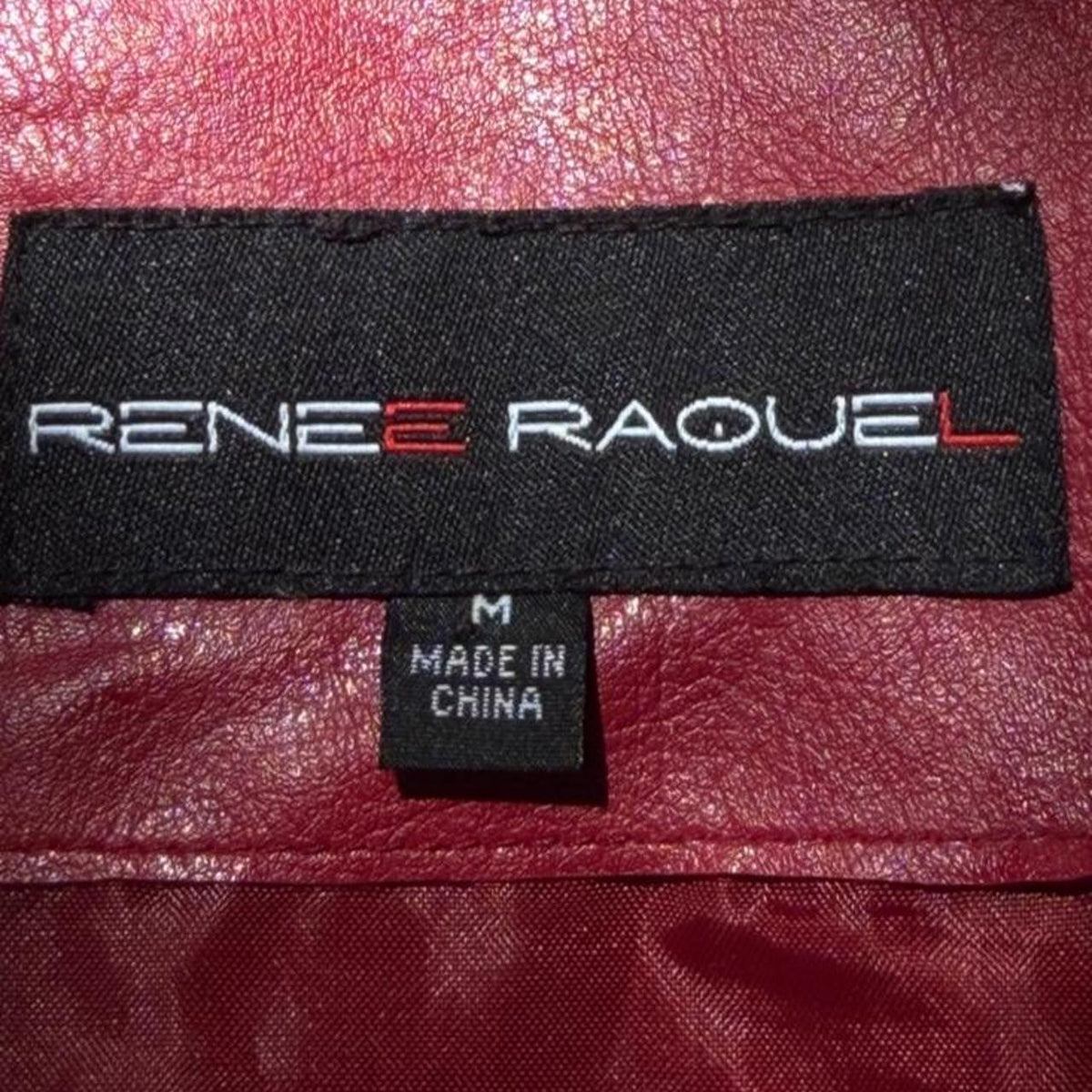 Vintage 90s red zip-up faux leather jacket 🇬🇧