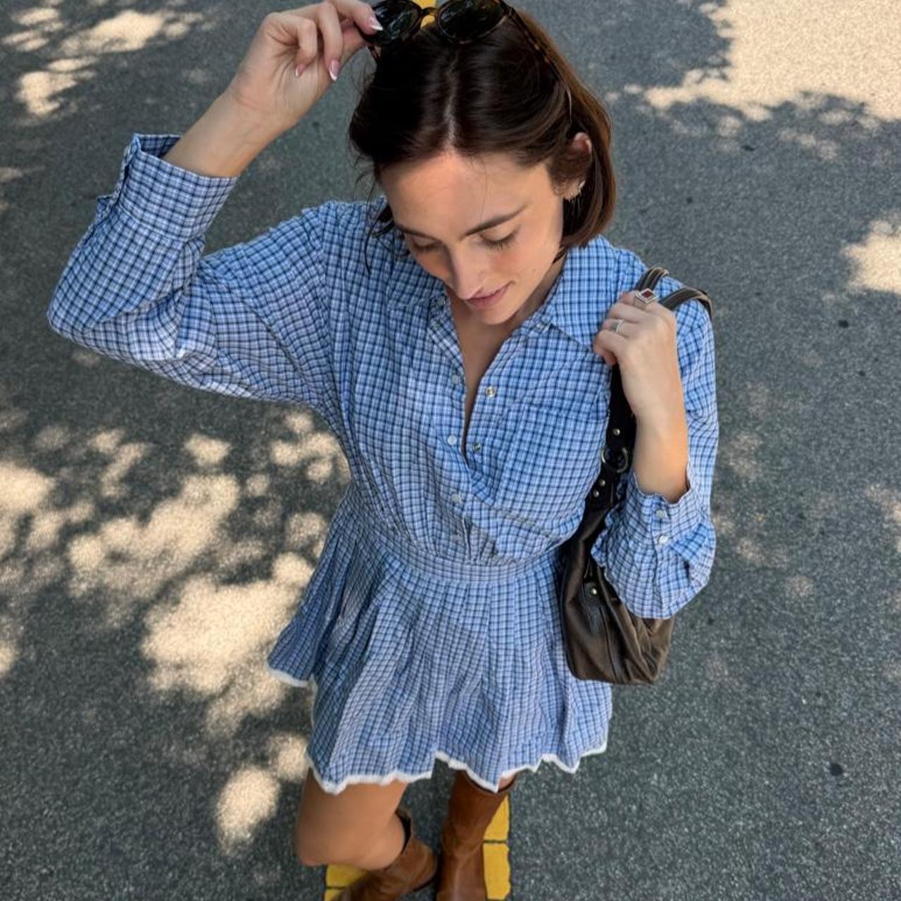 Vintage 90s western long sleeve mini dress 🫐
