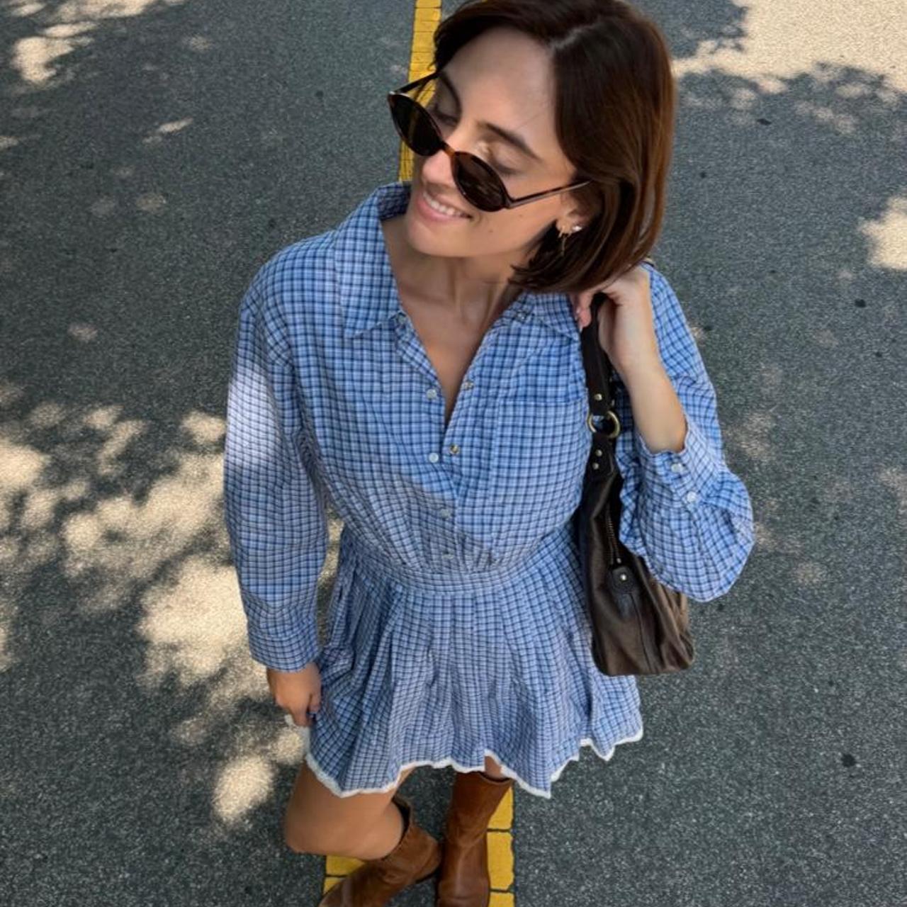 Vintage 90s western long sleeve mini dress 🫐