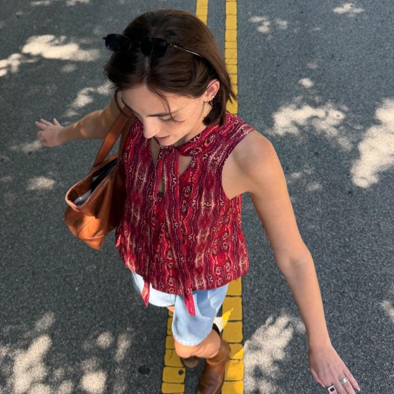 Paisley print tie front blouse 🍒