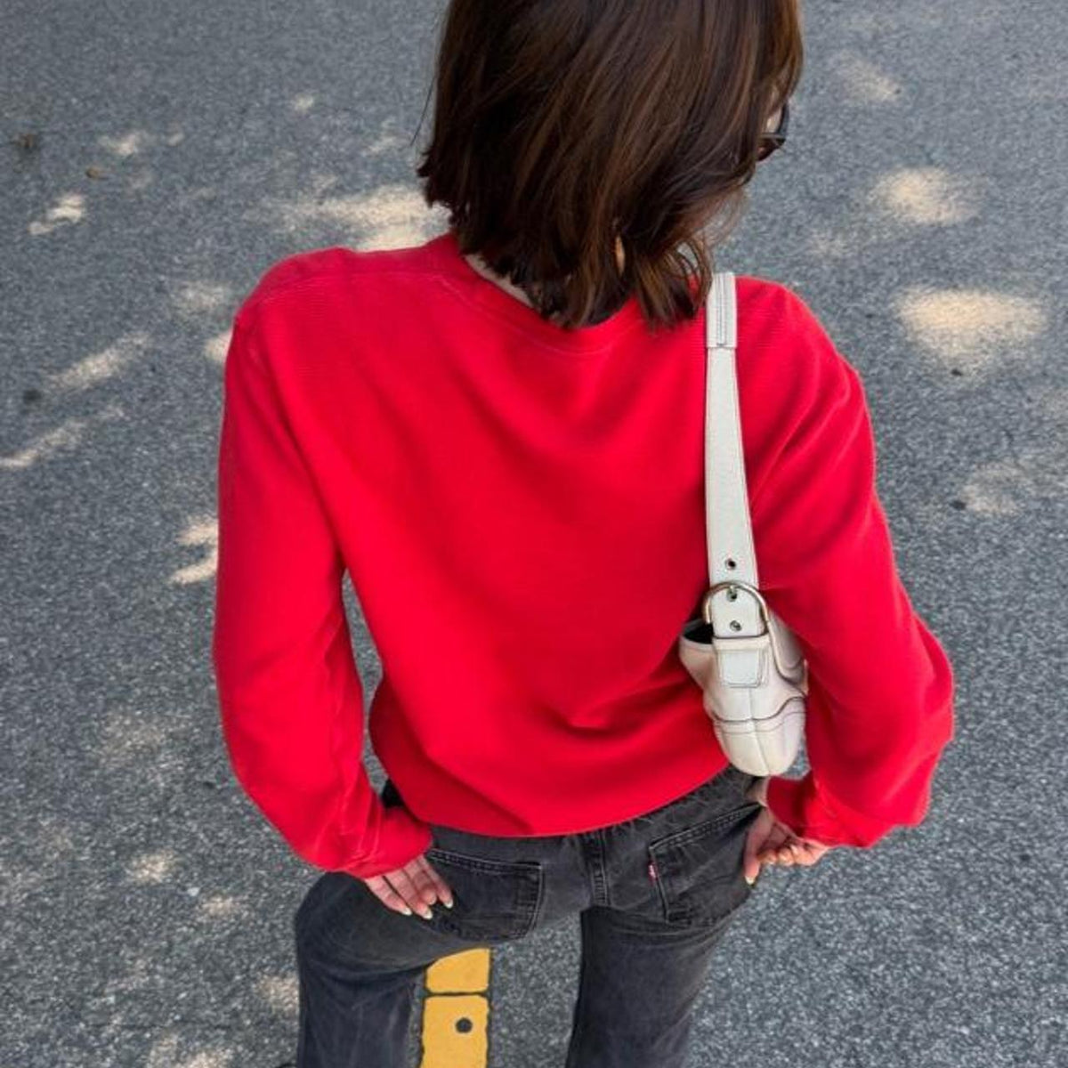 Vintage 90s Polo red waffle knit long sleeve 📕