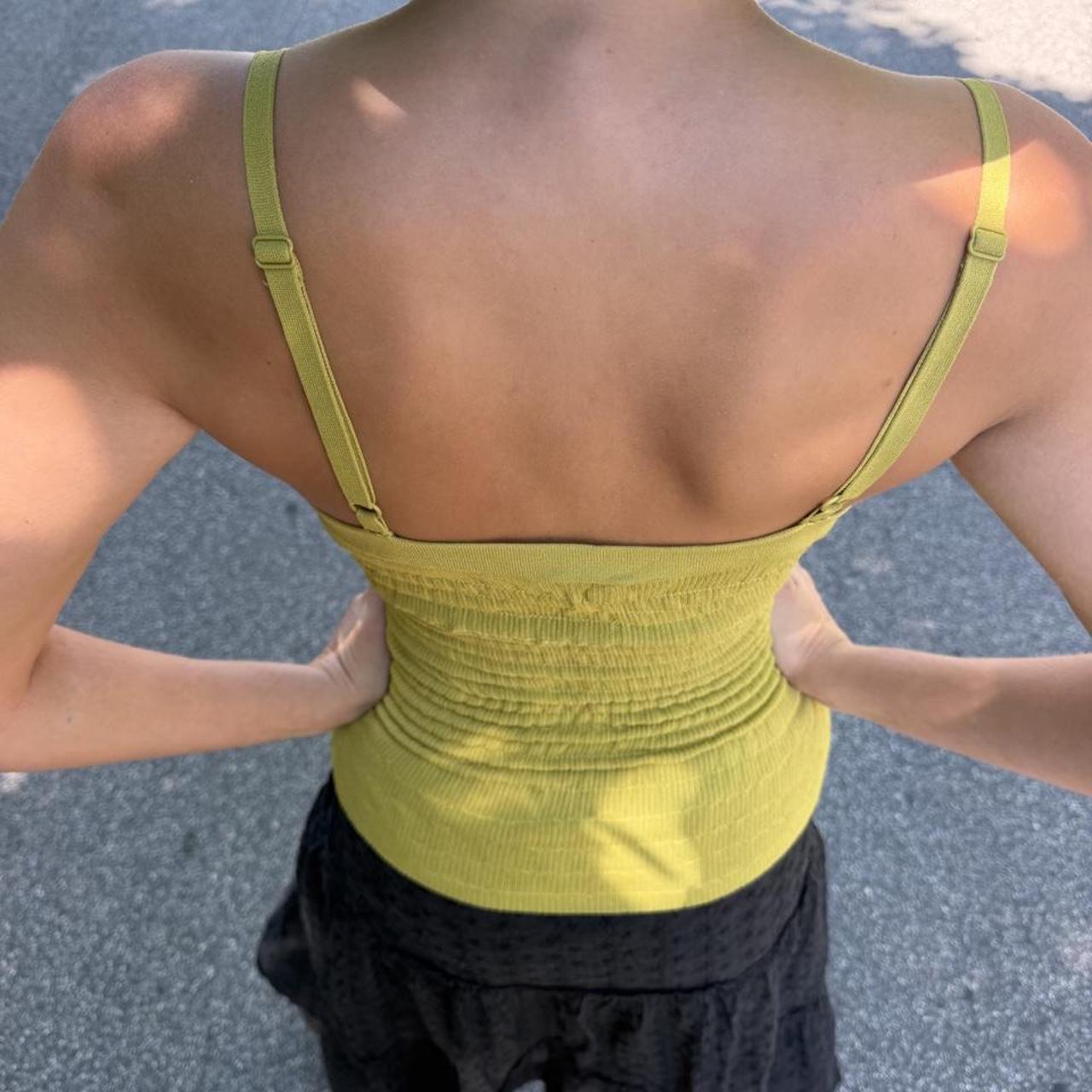 Vintage 90s chartreuse form-fitted tank top