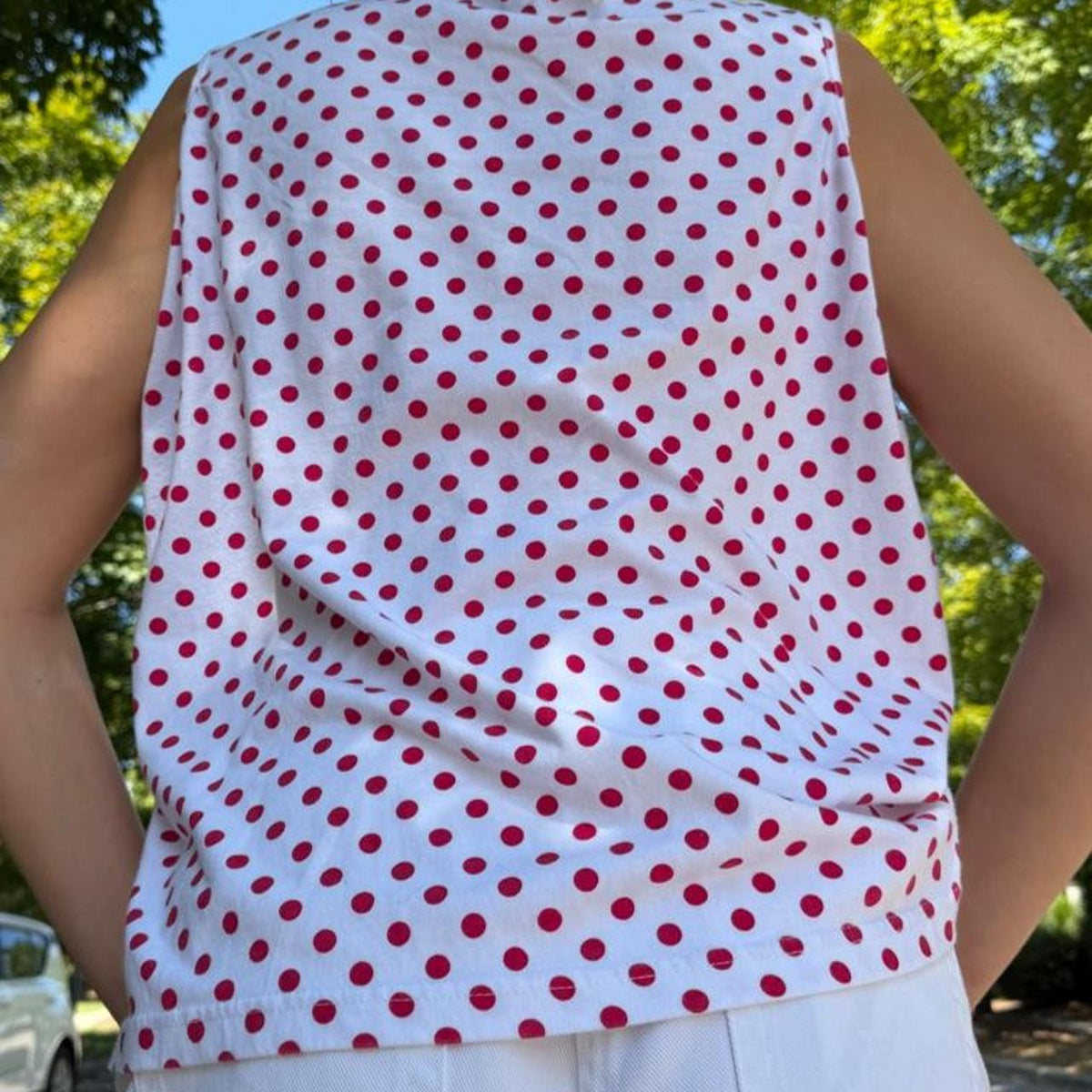 Vintage 90s polka dot cotton tank top 🔴