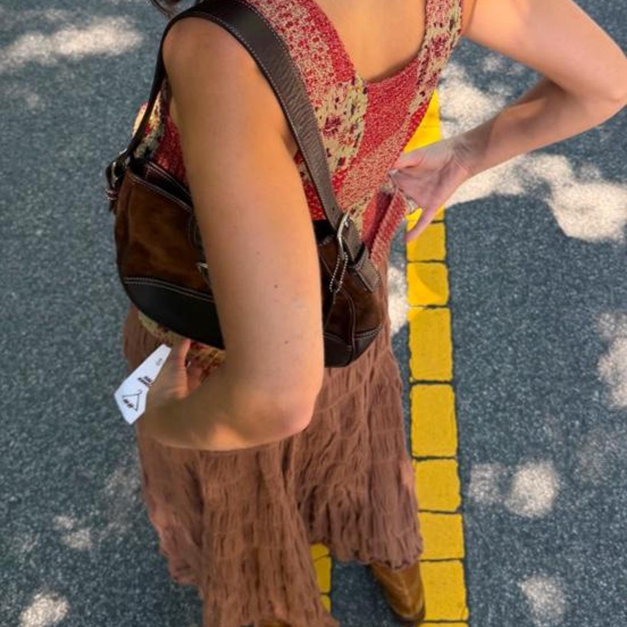 Brown ruched maxi skirt 🍩