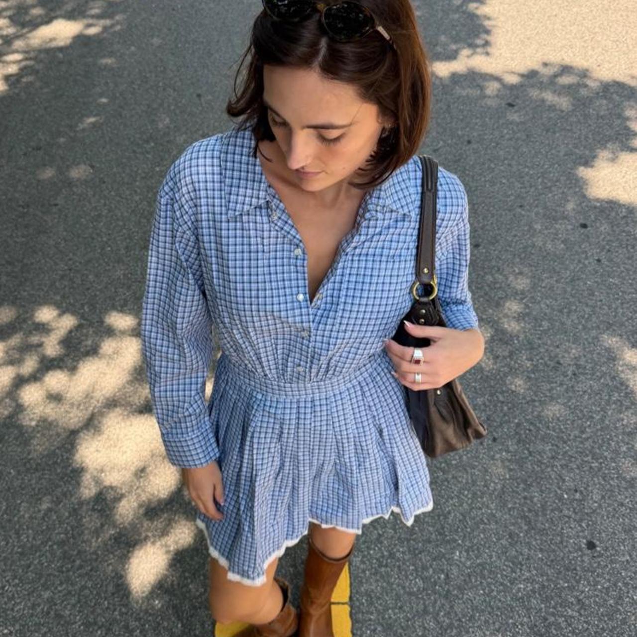Vintage 90s western long sleeve mini dress 🫐
