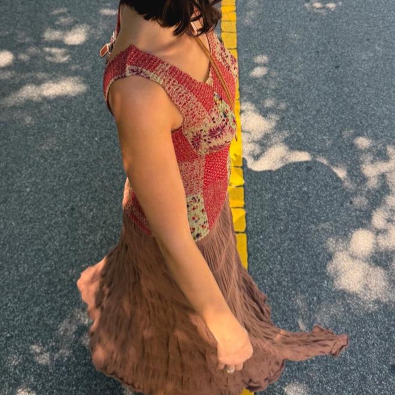 Brown ruched maxi skirt 🍩