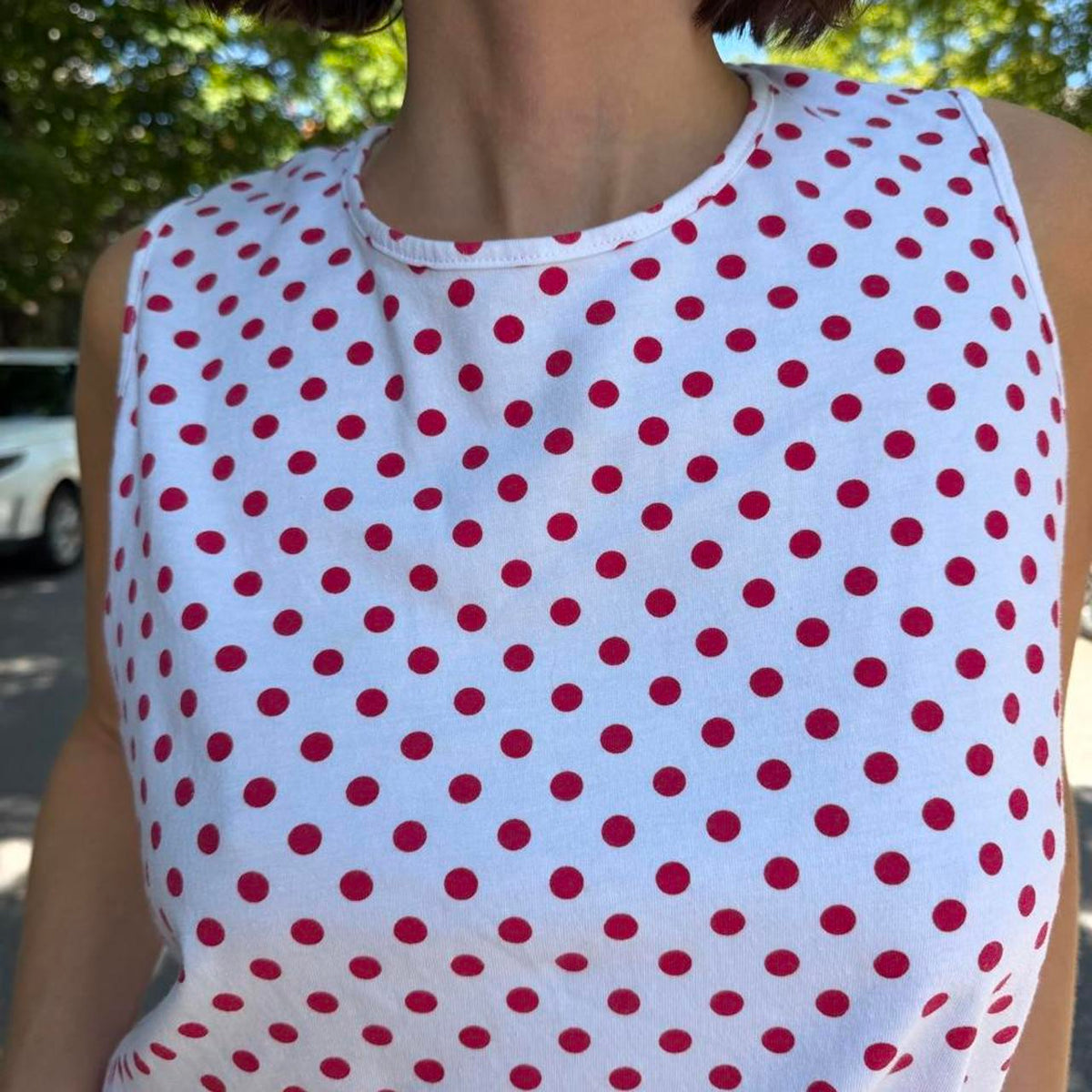 Vintage 90s polka dot cotton tank top 🔴