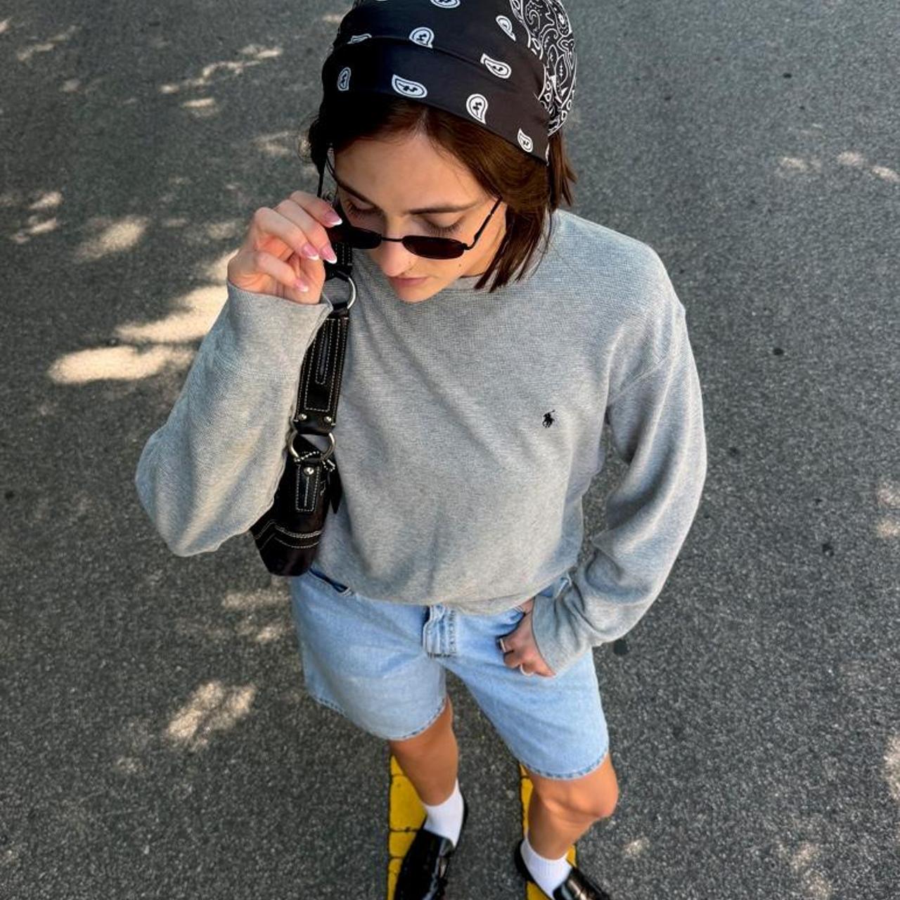 Vintage 90s polo grey ribbed pullover ☕️