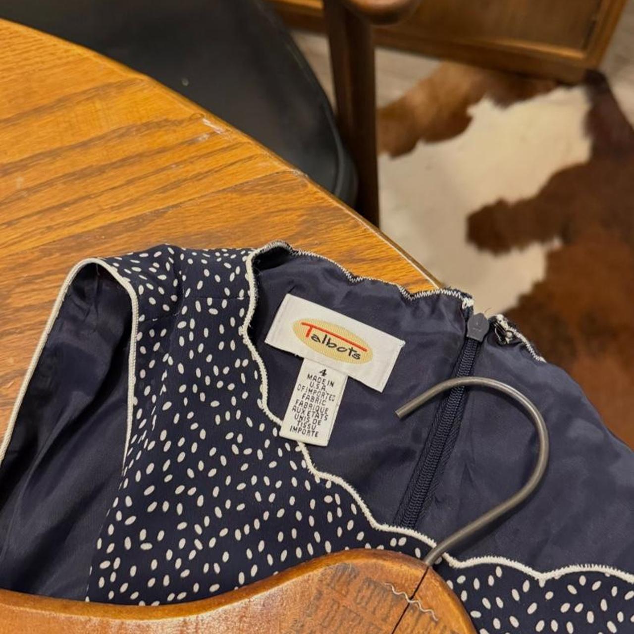 Vintage 90s Talbots navy polka dot maxi dress