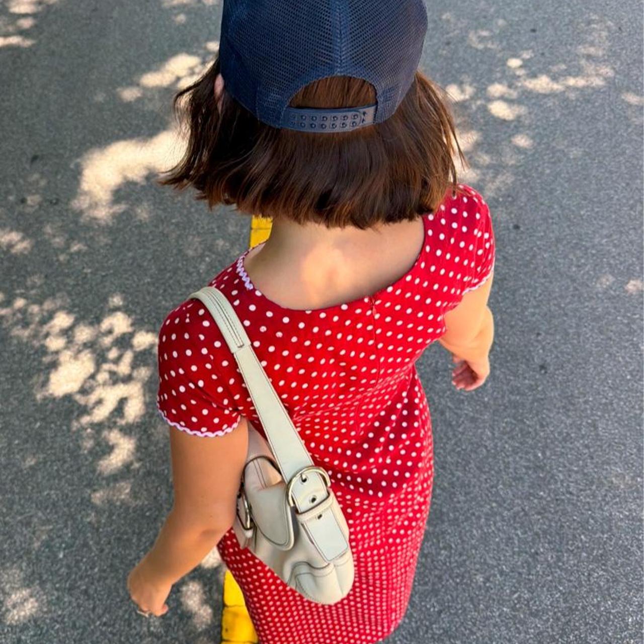 Vintage handmade red polka dot dress 🍒