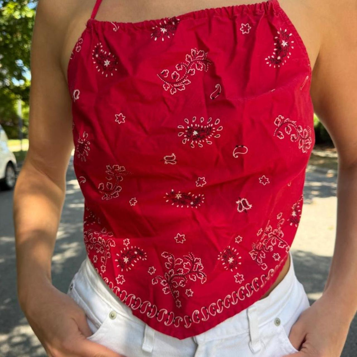 Vintage 90s bandana halter top 🍓