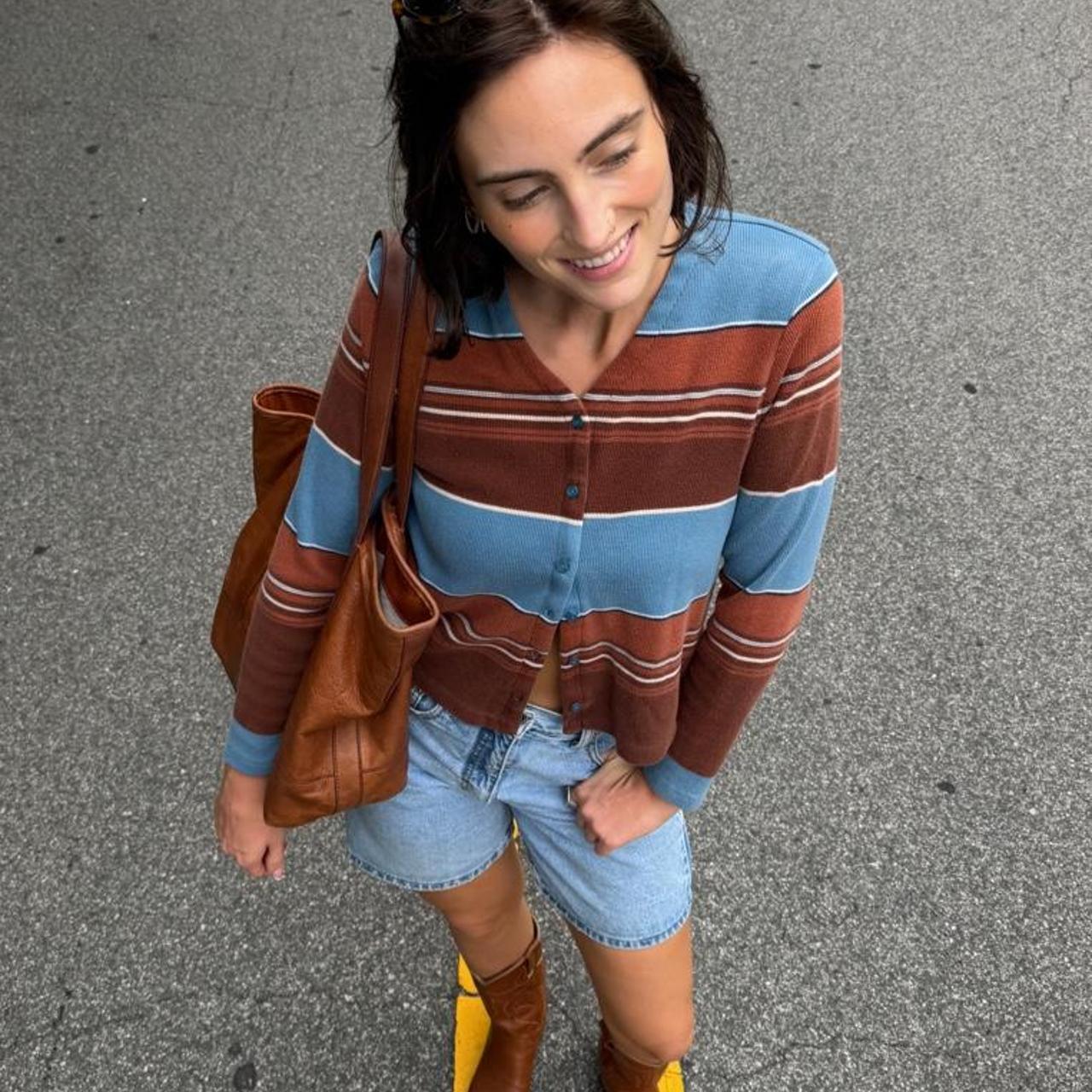 Vintage mountain lake striped cardigan 🌵