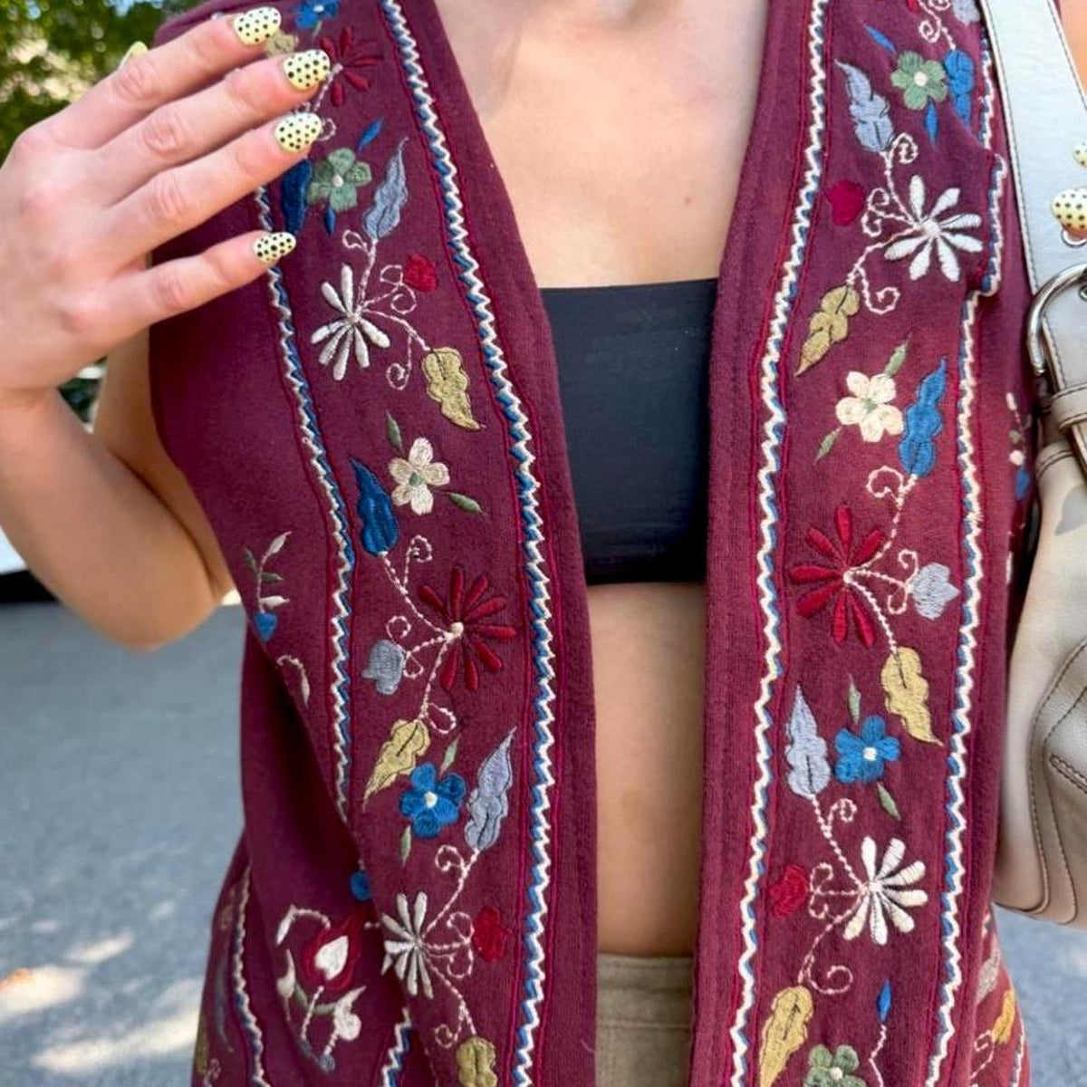 Vintage 90s floral embroidered vest