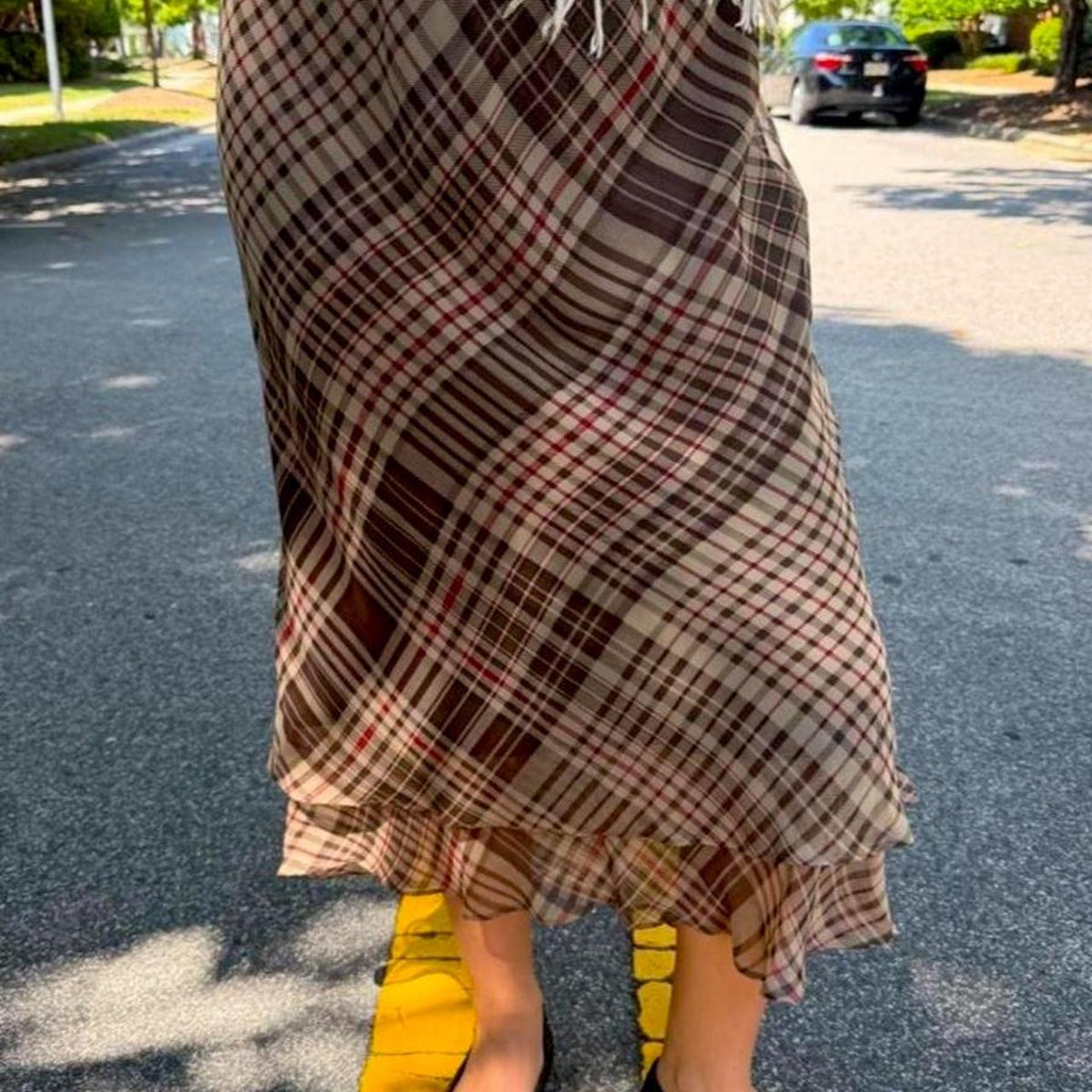 Vintage 90s plaid maxi skirt 🍁🍂